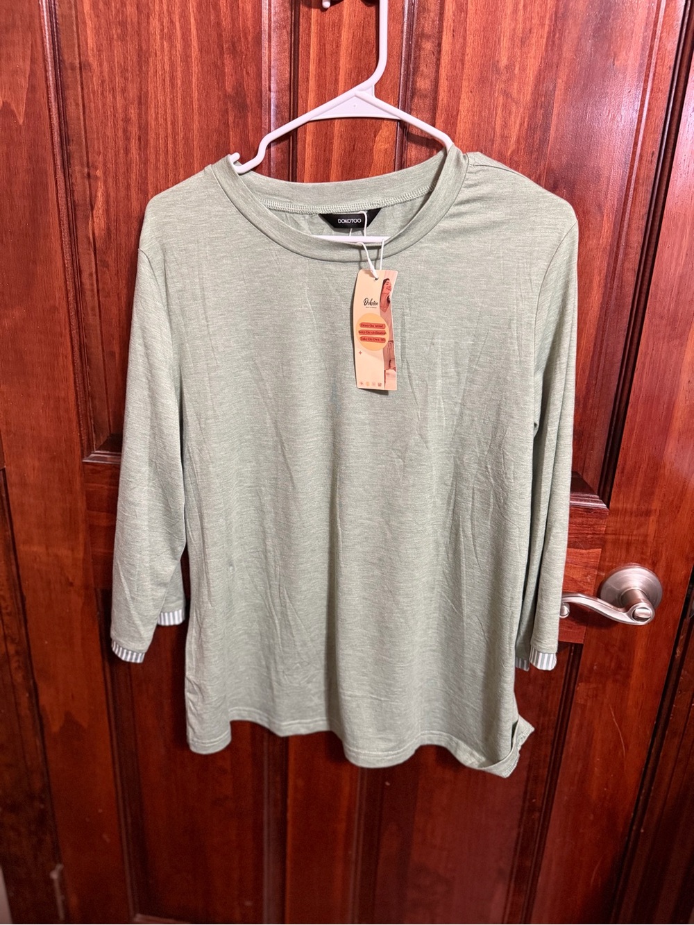 ComfortWash Sage Green Long Sleeve Crew Top-New with Tags